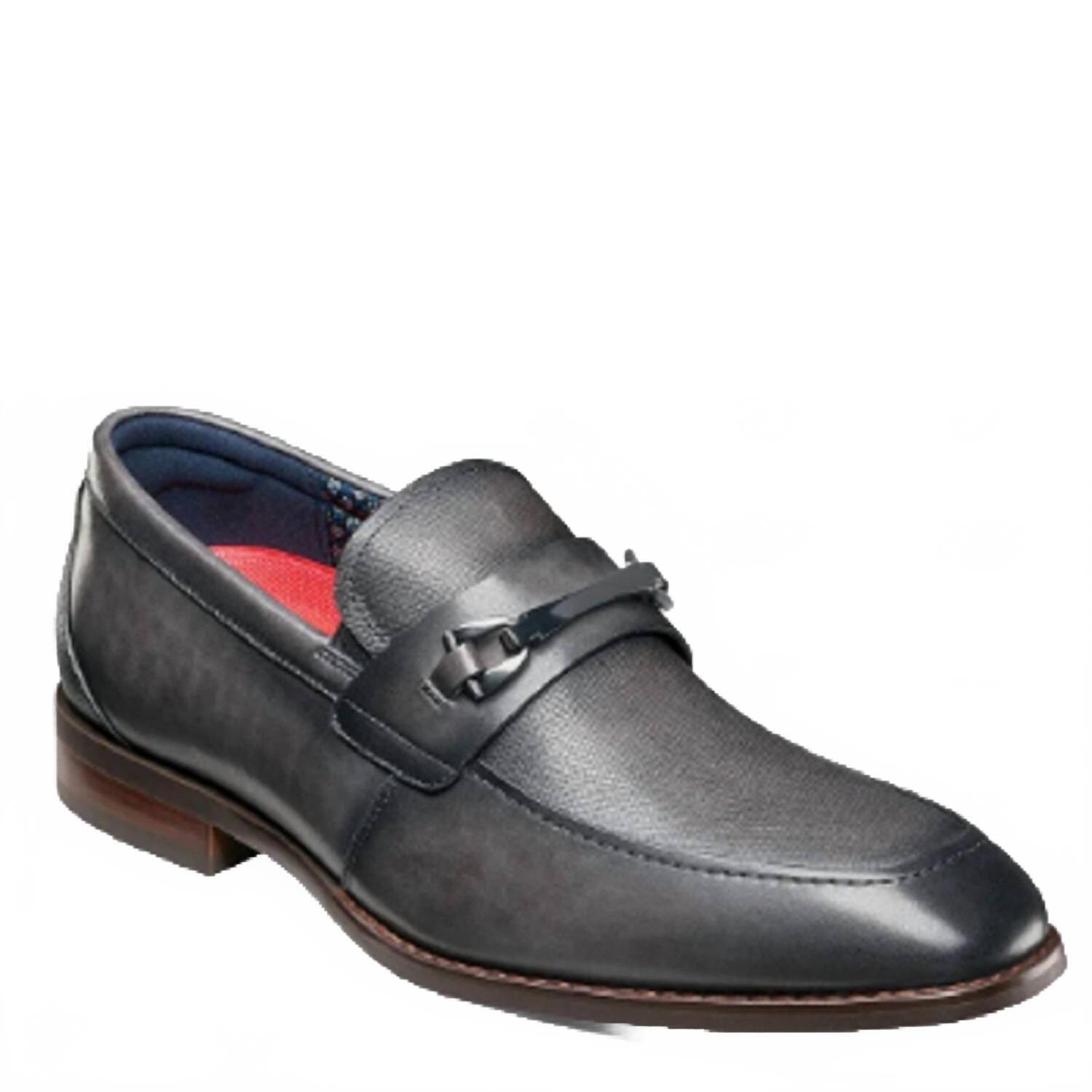 New Stacy Adams Men's Kaylor Moc Toe Bit Slip Ons In Gray